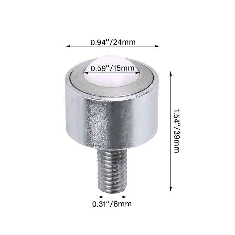 CNBTR 4 Pcs Transfer Bearing Flange Mounted Nylon Roller 0.59 Inch 99lbs Load Capacity - Image 4